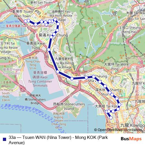 33a bus Line Map