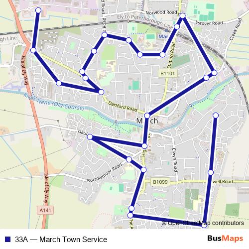 33A bus Line Map