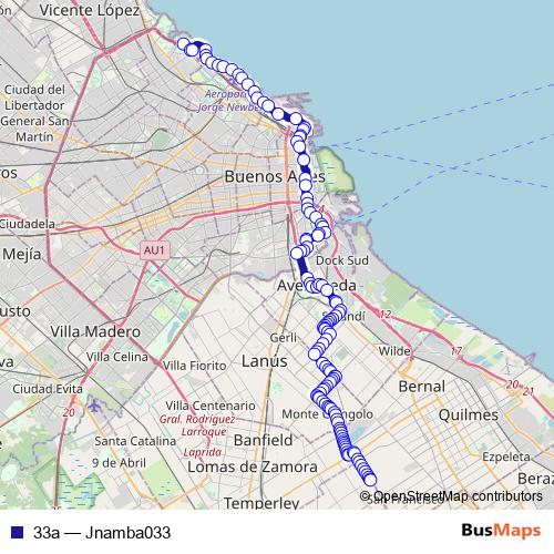 33a bus Line Map