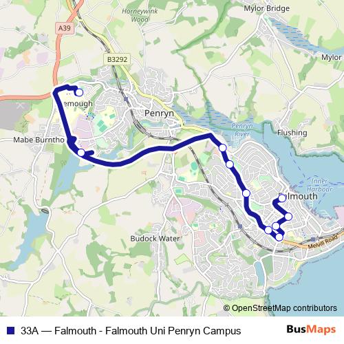 33A bus Line Map