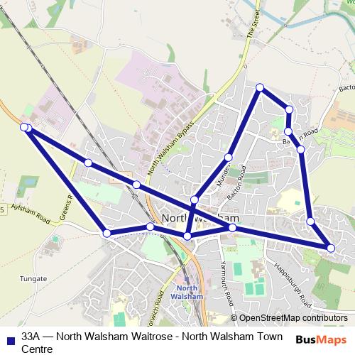 33A bus Line Map