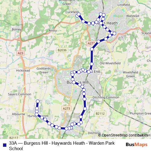 33A bus Line Map