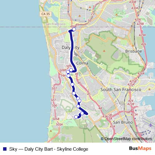 Sky bus Line Map