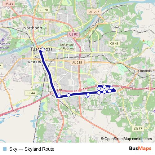 Sky bus Line Map