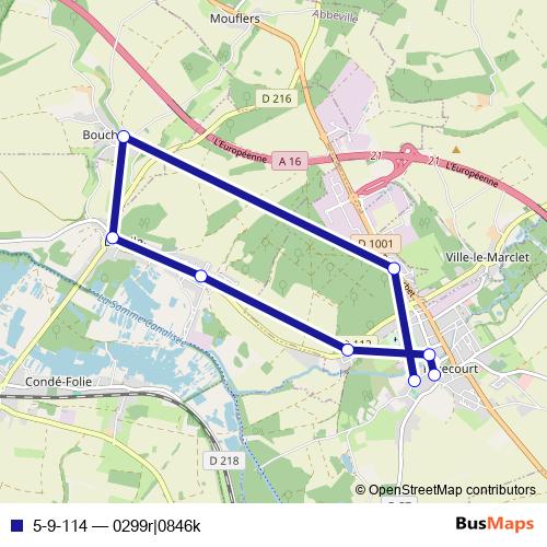 5-9-114 bus Line Map