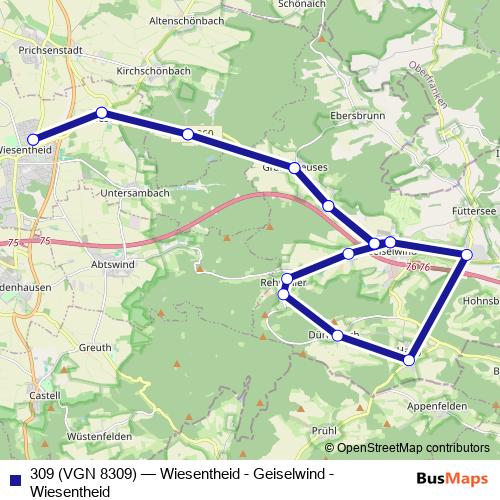 309 (VGN 8309) bus Line Map