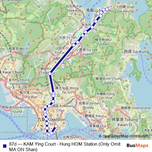87d bus Line Map