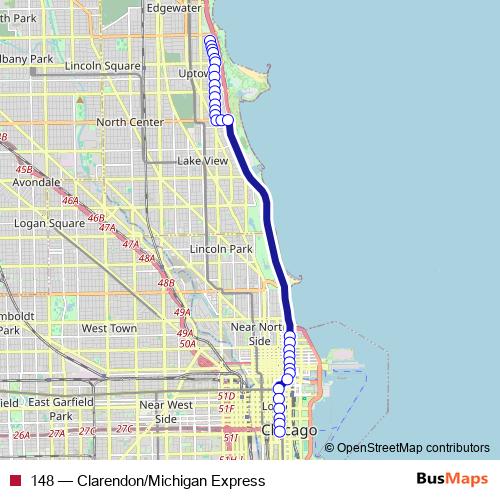 148 bus Line Map