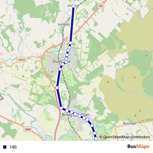 148 bus Line Map