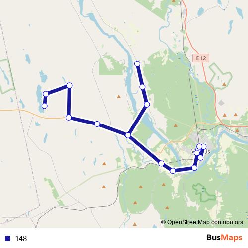 148 bus Line Map