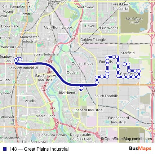 148 bus Line Map