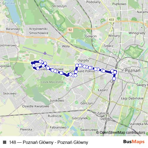 148 bus Line Map