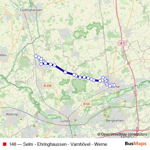 148 bus Line Map