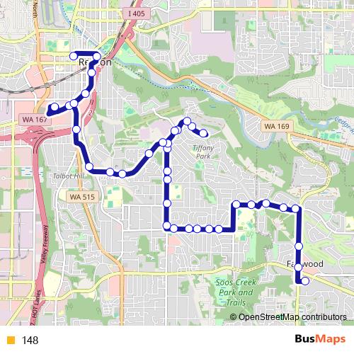 148 bus Line Map