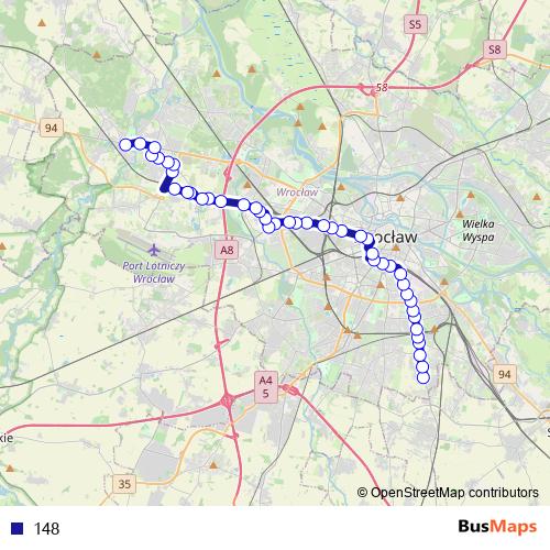 148 bus Line Map