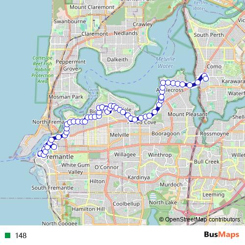 148 bus Line Map