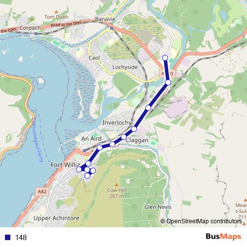 148 bus Line Map