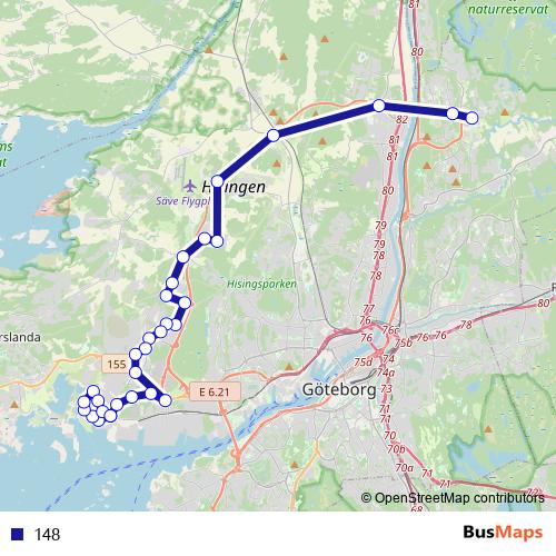 148 bus Line Map