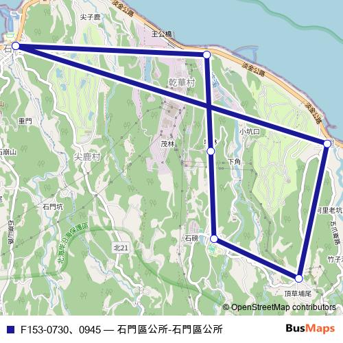 F153-0730、0945 bus Line Map