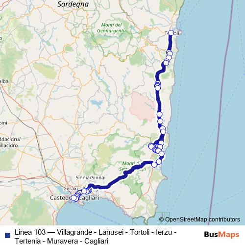 Linea 103 bus Line Map