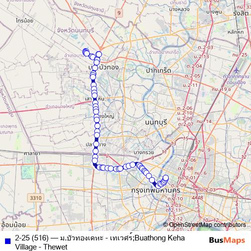 2-25 (516) bus Line Map