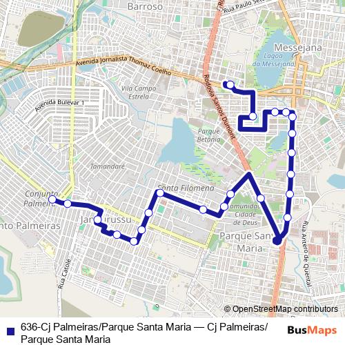 636-Cj Palmeiras/Parque Santa Maria bus Line Map