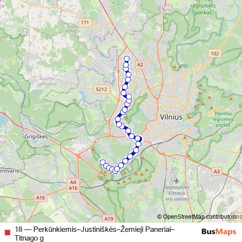18 trolleybus Line Map