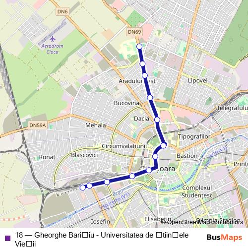 18 trolleybus Line Map