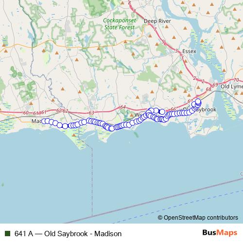 641 A bus Line Map