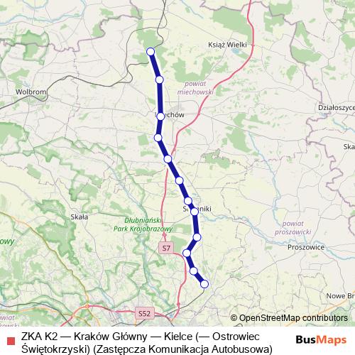 ZKA K2 bus Line Map