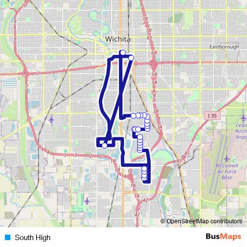 South High bus Line Map