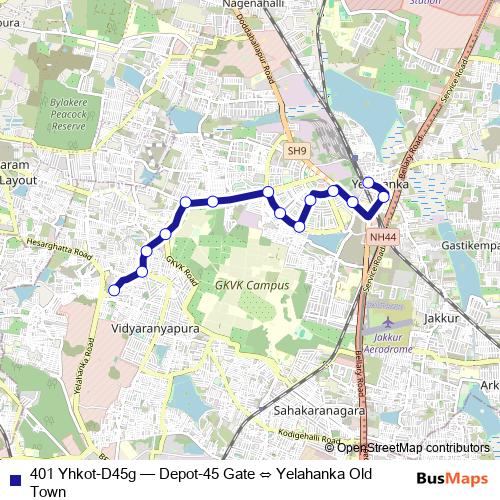401 Yhkot-D45g bus Line Map