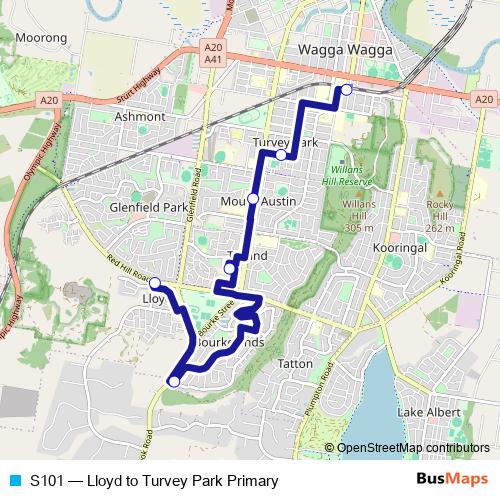 S101 bus Line Map