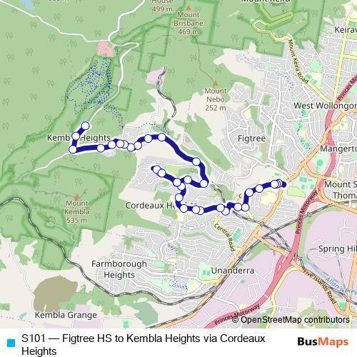S101 bus Line Map