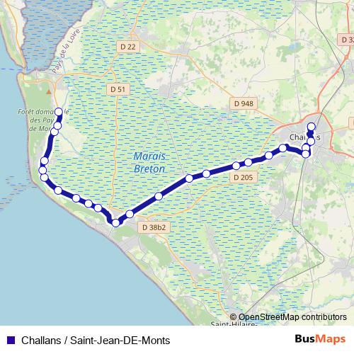 Challans / Saint-Jean-DE-Monts bus Line Map