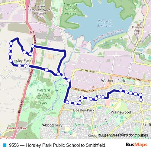 9556 bus Line Map