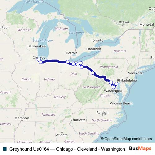 Greyhound Us0164 bus Line Map