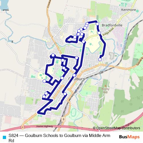 S824 bus Line Map