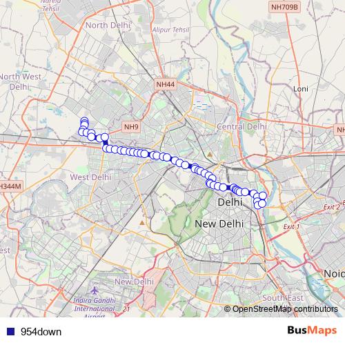 954down bus Line Map