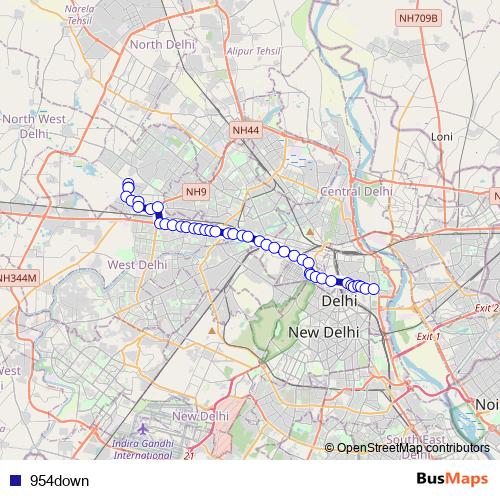 954down bus Line Map