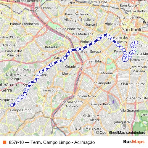 857r-10 bus Line Map