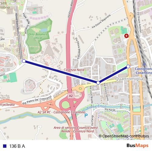 136 B A bus Line Map