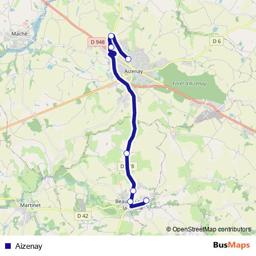 Aizenay bus Line Map