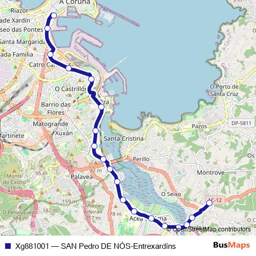 Xg881001 bus Line Map