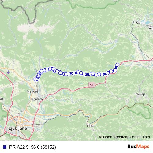 PR A22 5156 0 (58152) bus Line Map
