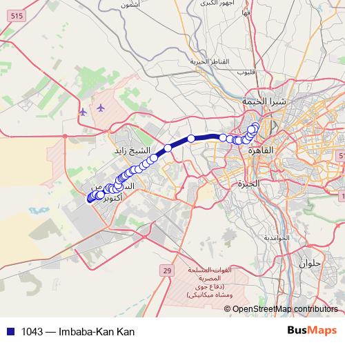 1043 bus Line Map