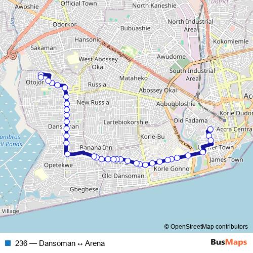 236 bus Line Map