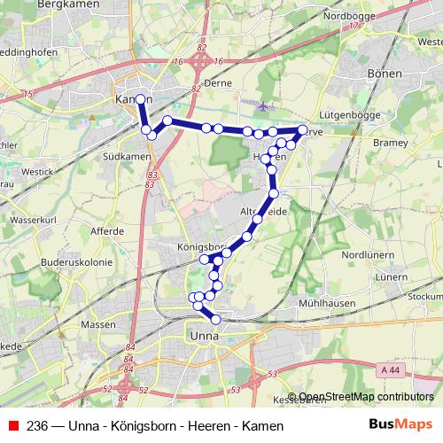 236 bus Line Map