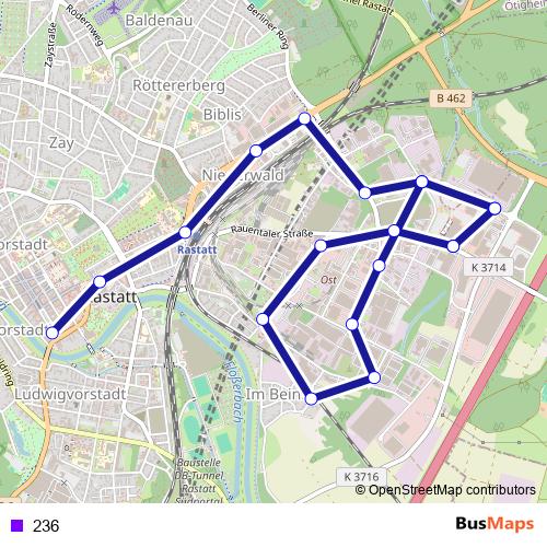236 bus Line Map
