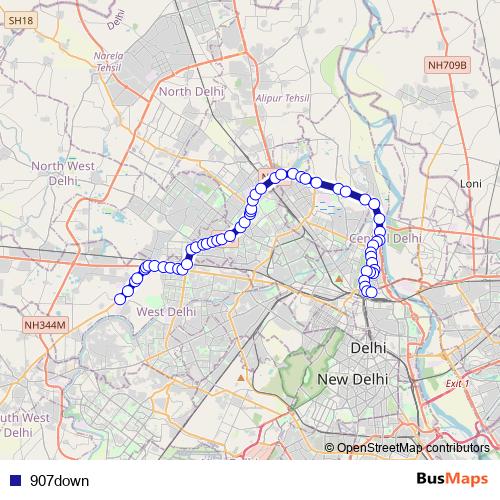 907down bus Line Map